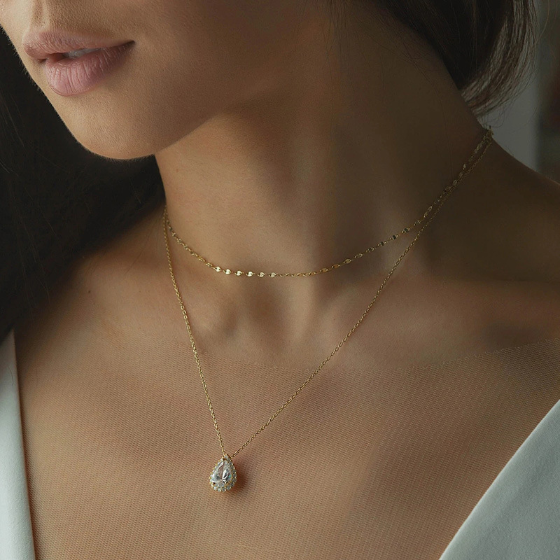 Picture of European and American Hot Style Elegant Bride back chain Body chain Jewelry Light Luxury Wedding Dress Zircon Necklace back chain