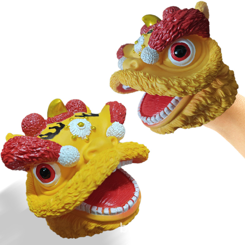 Picture of Dinosaur Hand Doll Gloves Soft Glue Tyrannosaurus Rex Triceratops Shark Simulation Animal Model Stall Shark Arm Toy Cross Border