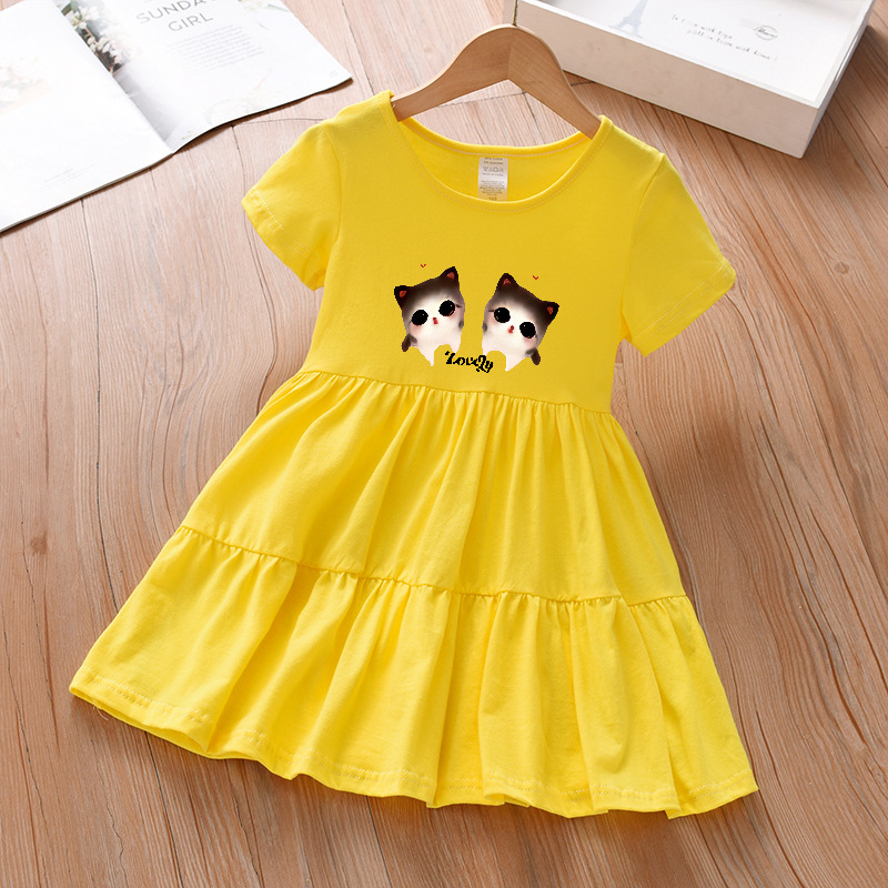 Small skirt baby girl dress Western style summer dress 2024 new short-sleeved skirt summer Korean style skirt children's skirt