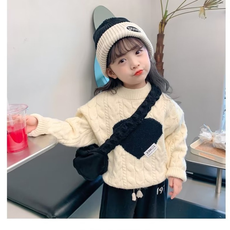 Picture of Girls Pullover Knitwear 2023 New Spring & Fall Korean Kidsren's Clothing Fashionable Little Girl Heart Top Kidsren's Knitwear