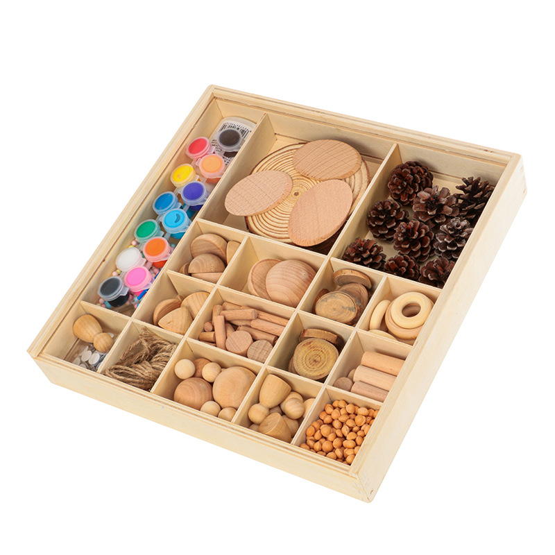 Picture of Children's Wooden DIY Hand-Painted Quiet Book Kindergarten Early Education Can Draw and Assemble Wooden Quiet Book