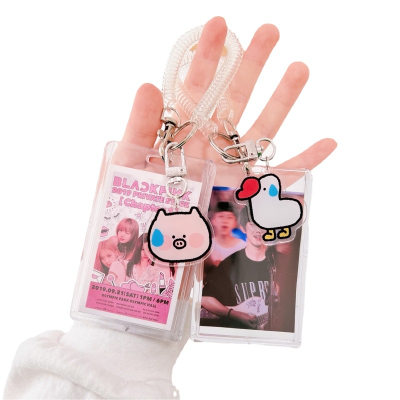 Bus card holder student ID card holder with lanyard retractable campus work transparent cute accessories ID card holder
