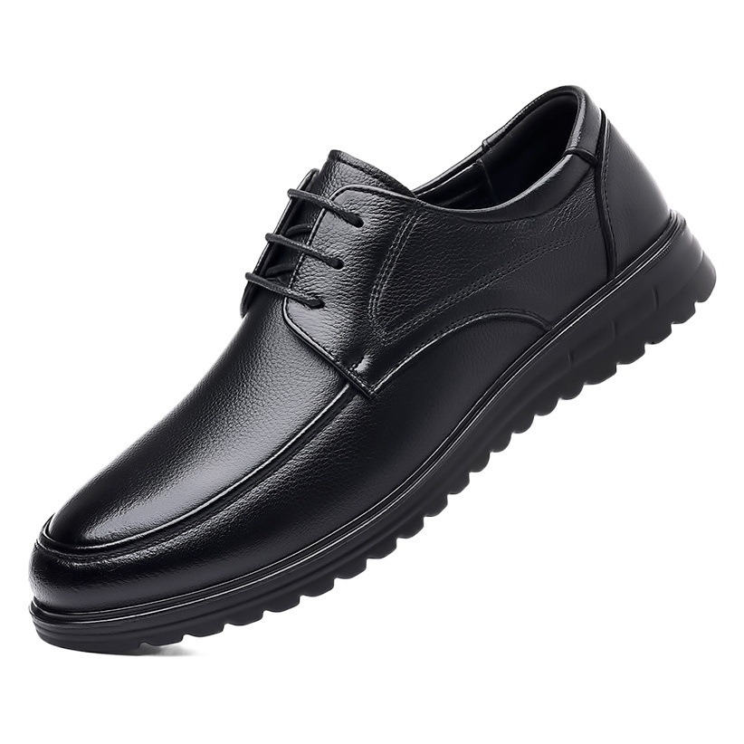 Men's Casual Leather Shoes Men's Trendy Genuine Leather Soft Bottom Soft Face Cowhide Men's Shoes Middle-aged and Elderly Elder Dad's Shoes Loafers
