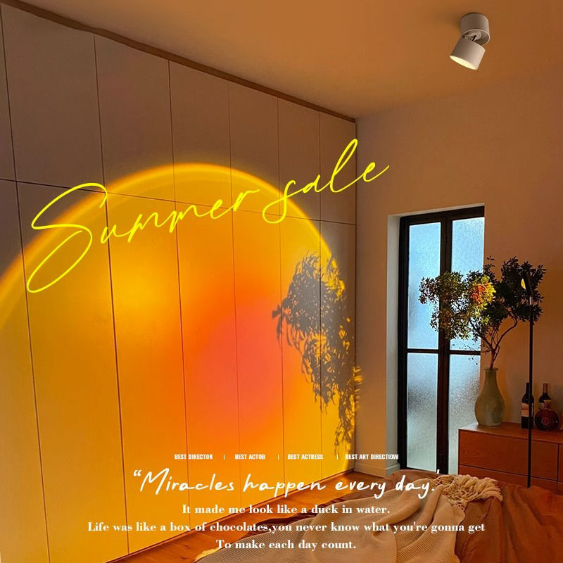 Surface-Mounted Sunset Spotlight Living Room Home Background Wall Entrance Hill Commercial Embedded Sunset Atmosphere Light
