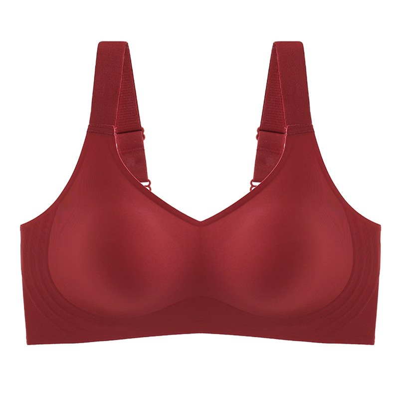 Picture of Latex 3D Jelly Soft Support Push-up Underwear Women's Traceless One-piece Non-steel Ring Adjustable Sports Thin Bra