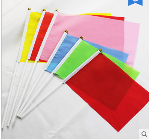 No.8 morning exercise flag small colored flag wholesale 14*21 hand waving flag hand waving flag red, yellow, blue and green pink school five-color colored flag