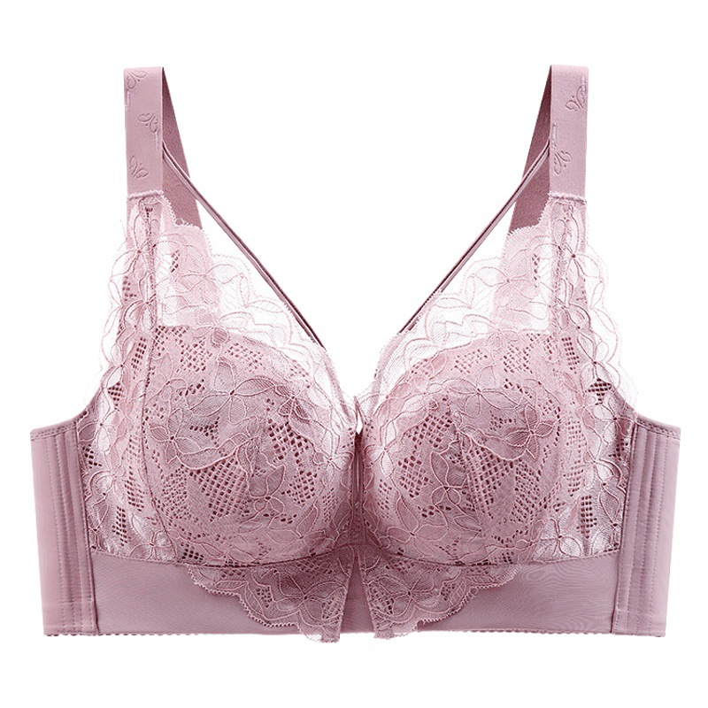 Plus size thin Full Cup underwear women's wireless push-up adjustable bra sexy lace breast cover wholesale