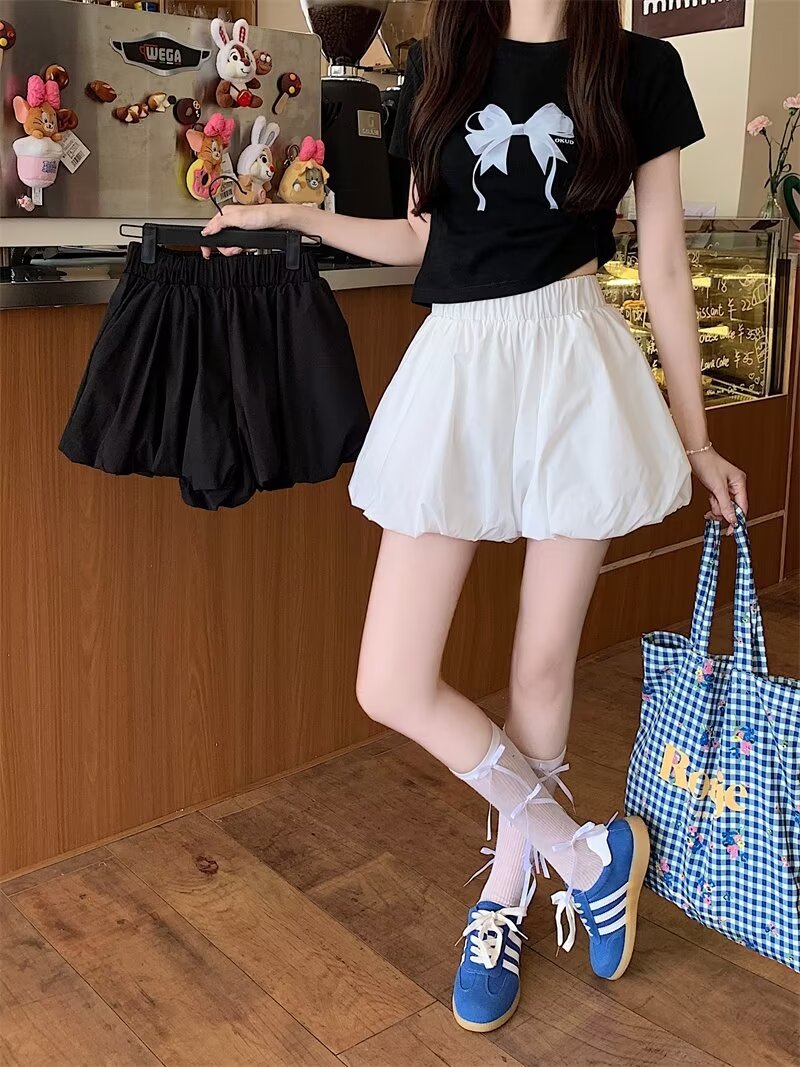 2024 Summer New High Waist Drapingly Wide Leg Short Pants Skirt Women's Design Loose Slimming All-match Bud Trendy Pants Skirt