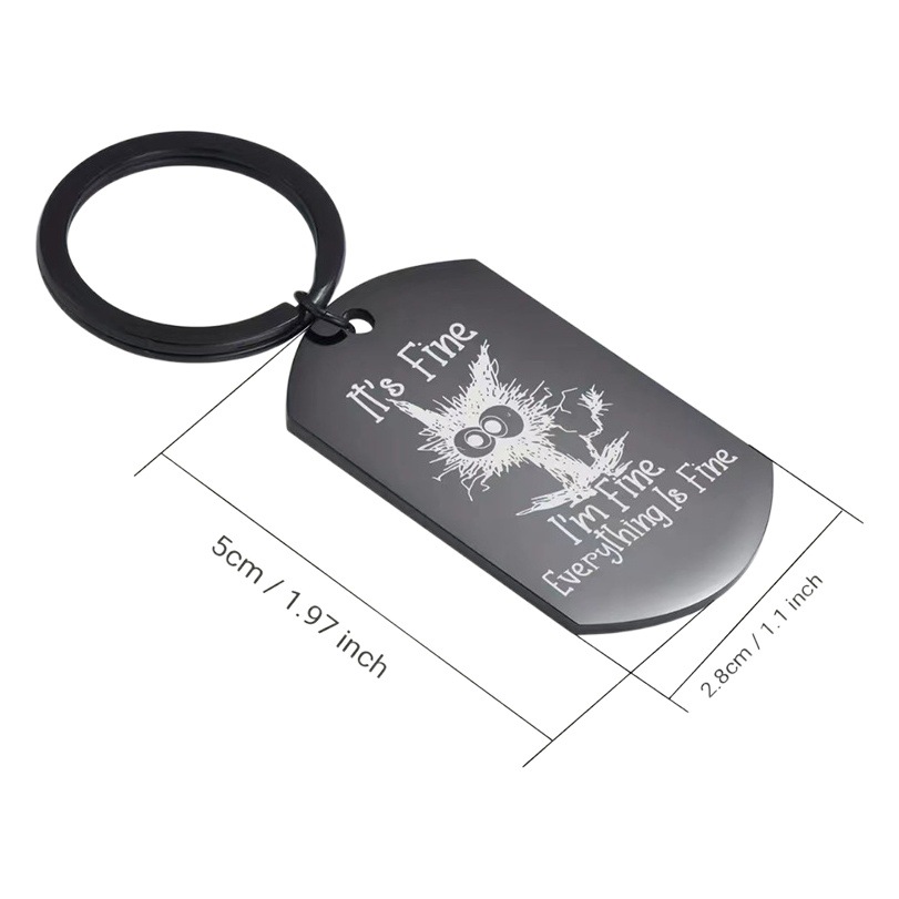 New personalized creative stainless steel keychain pendant light luxury mobile phone pendant gift