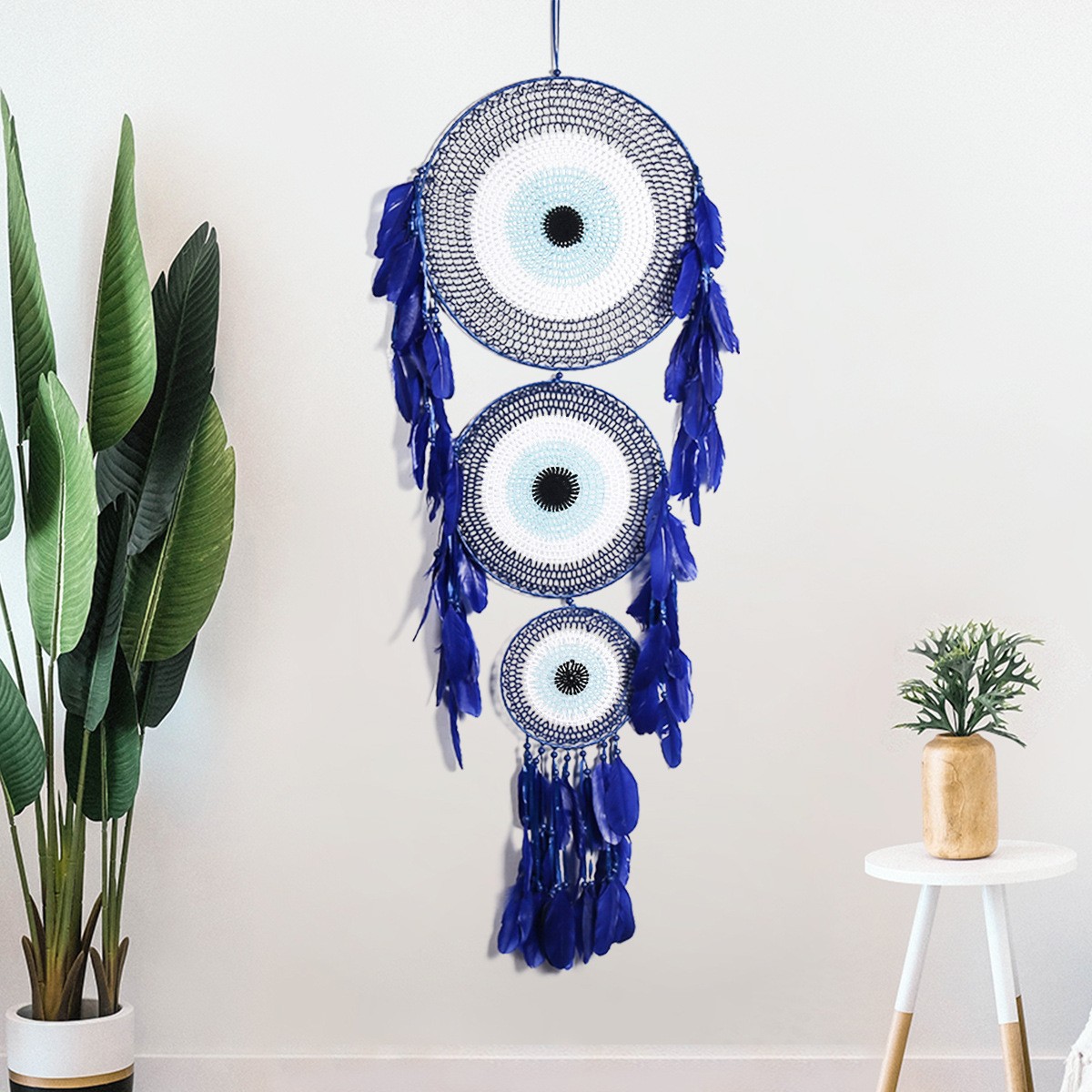 Picture of Ins New Three-Ring Concentric Round Crochet Flower Dream Catcher Large Wedding Scene Decoration Dream Catcher Decorative Hanging