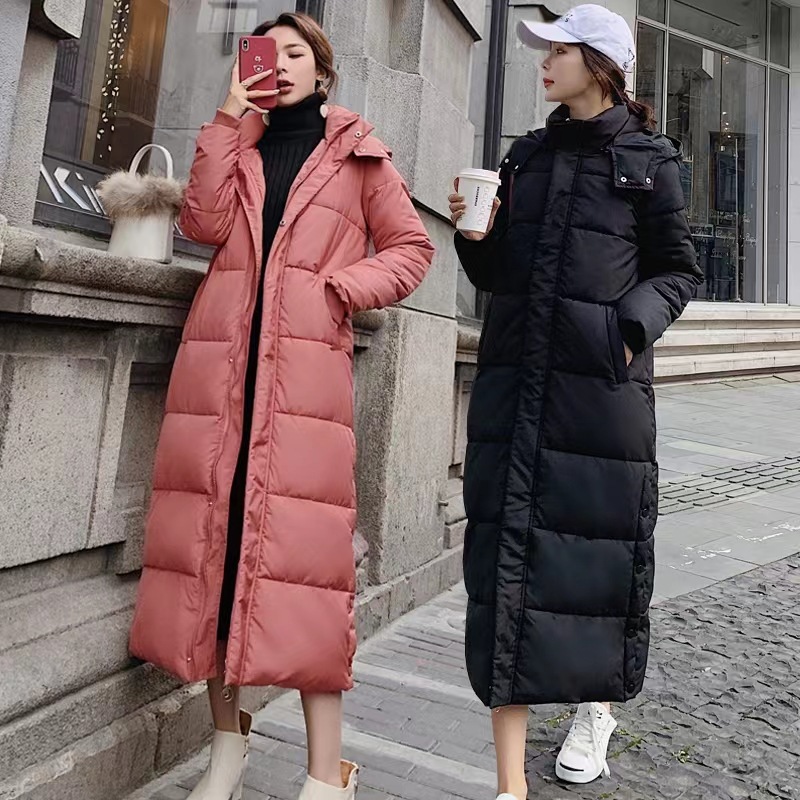 [hat detachable] cotton-padded women's knee-length 2024 winter new thick coat cotton-padded jacket women's cotton-padded jacket