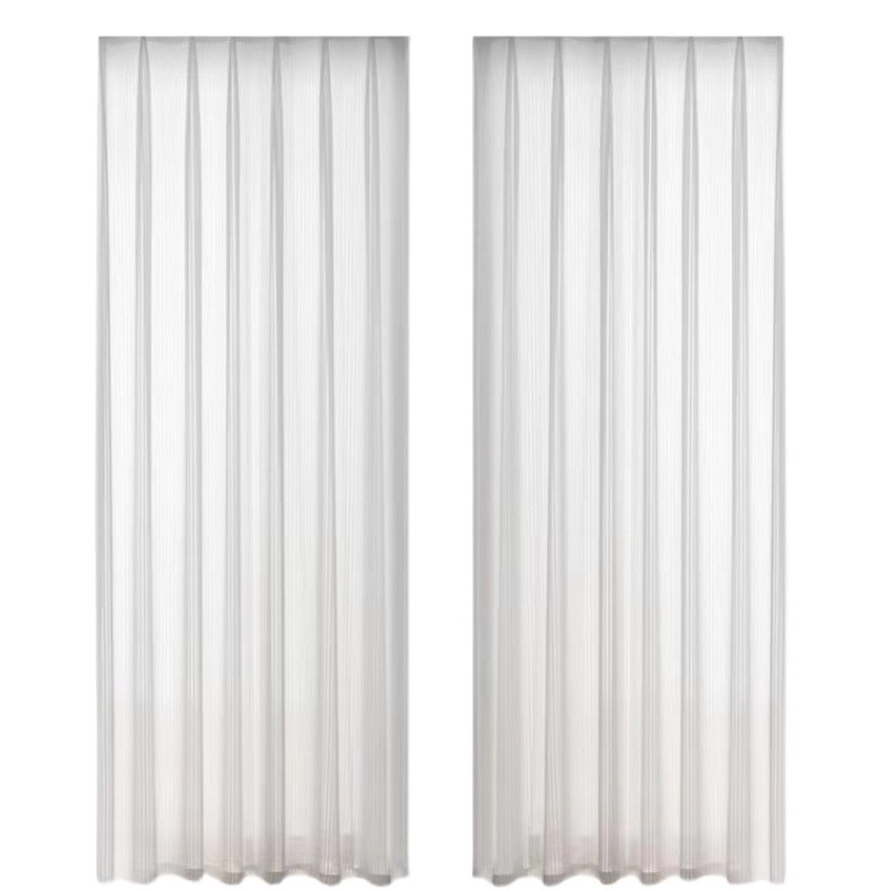 French lace curtain wavy yarn transparent opaque white yarn living room bedroom balcony window finished curtain wholesale