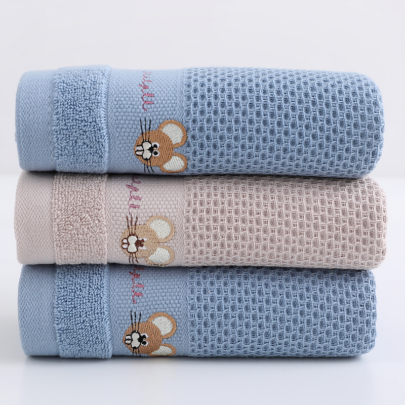 Picture of Cotton Towel for Wash Face Household Hair-free Absorbent Soft Children's Cartoon Thick Cotton Small Towel