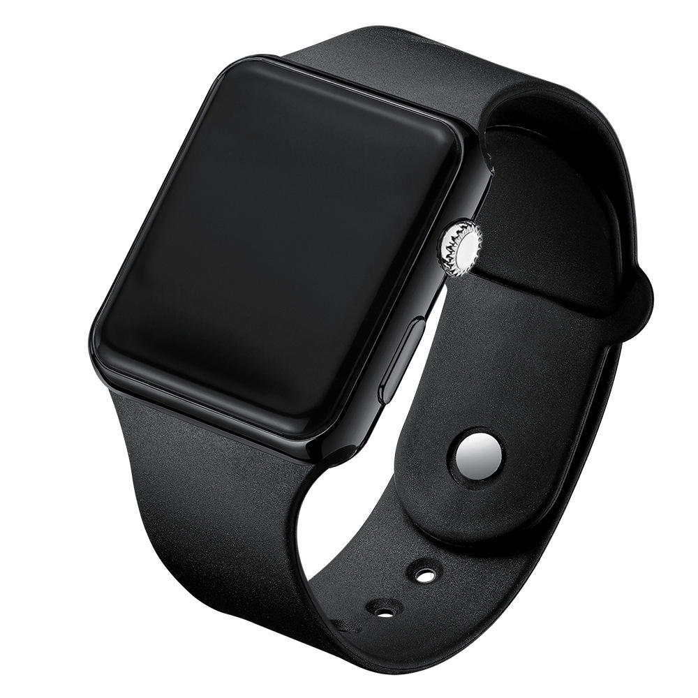 Picture of Fashionable and Simple Universal Square Led Black Watch Student Waterproof Luminous Electroplated Sunglasses Sports Digital Watch