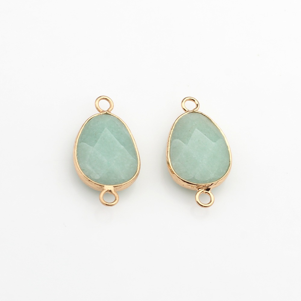 Picture of Cross-border hot selling new natural stone pendant copper wrapping cut-shaped double hanging pendant wholesale