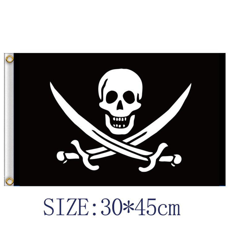 Picture of Foreign trade supply 30x 45CM pirate flag skeleton flag bar haunted house KTV Halloween hanging cloth