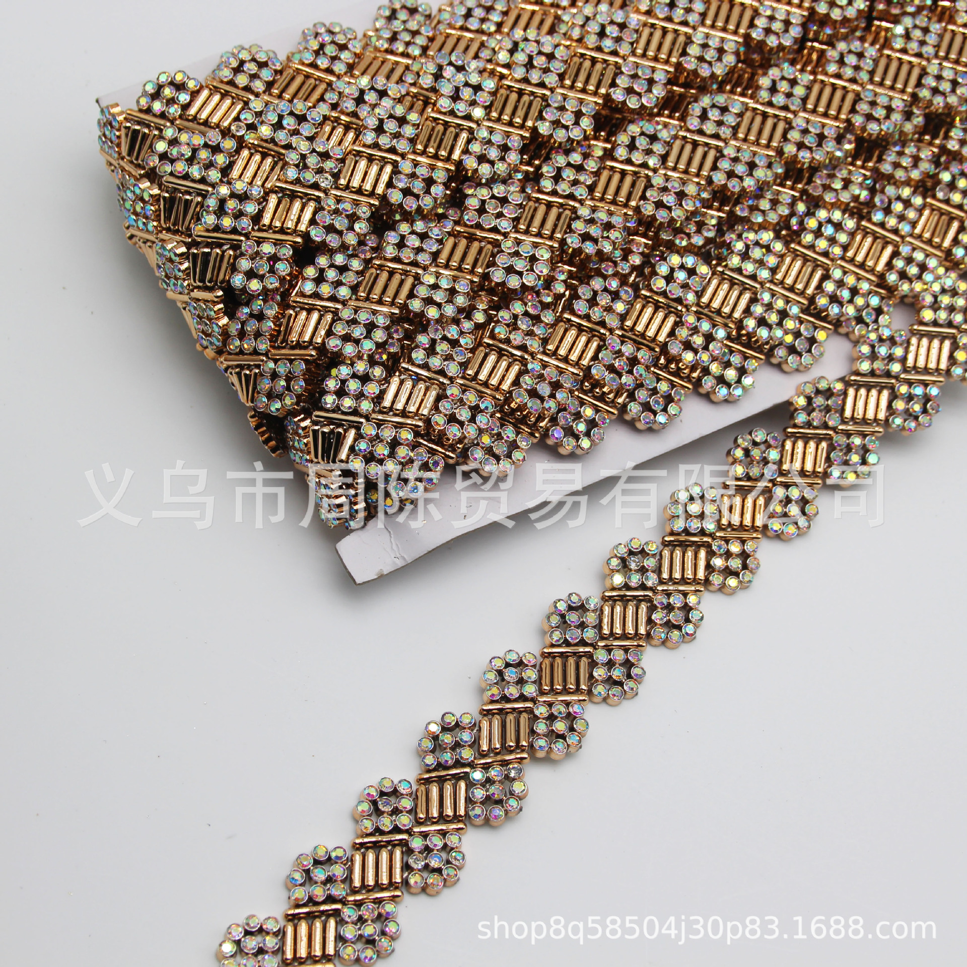 Picture of Manufacturer electroplated gold and silver diamond chain, handmade DIY rhinestone bead chain, dress, shoes, clothing, bags, clothing, accessories, accessories, accessories