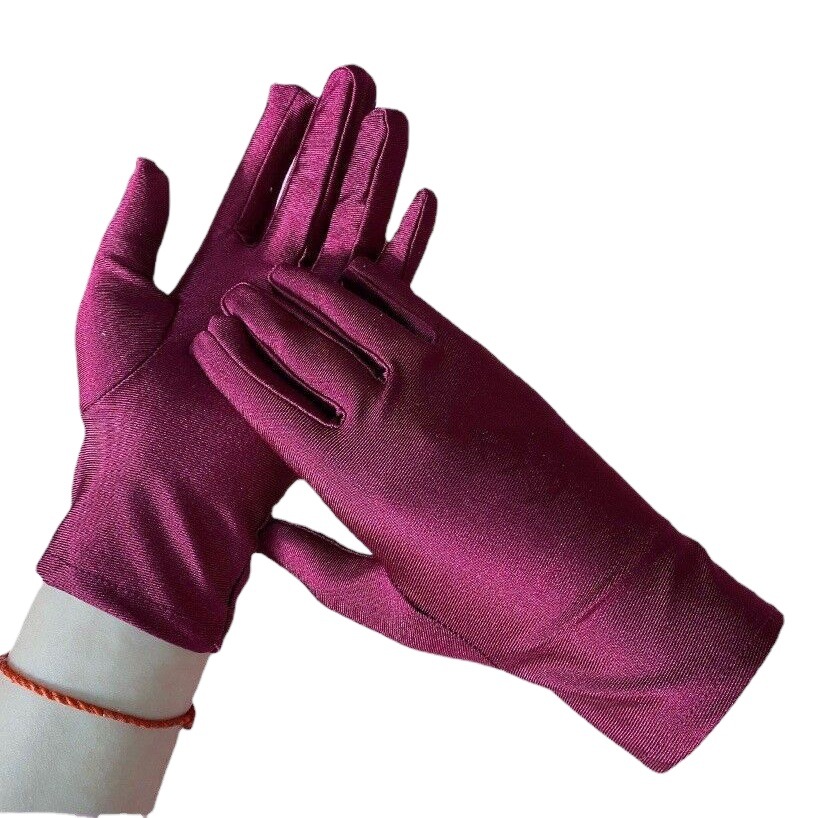 Spandex gloves spring summer autumn sunscreen high elasticity factory straight men and women etiquette thin dance work drive pin