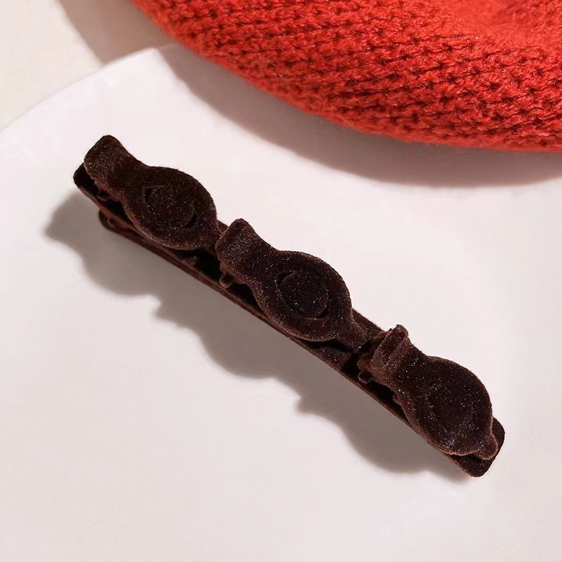 Picture of 4 suit lazy double-layer braided flocking hairpin female hair accessories side clip spring and summer simple bangs clip duckbill clip