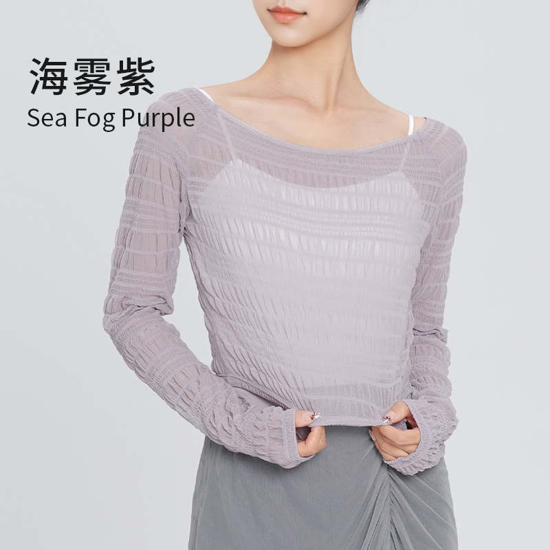 Picture of Ballet Practice Tops for Women, Adult Pile-Up Sleeves, Two-Wear Dance Clothes, Summer Short Teacher Training Body Suits