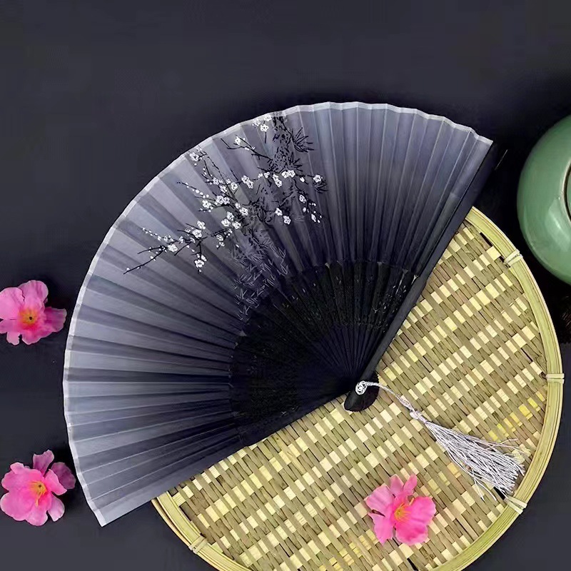 Picture of Folding Fan Bamboo Ancient Fan Student Girl Chinese Style Small Fan Scenic Spot Export Wholesale Retail Gift Decorative Fan