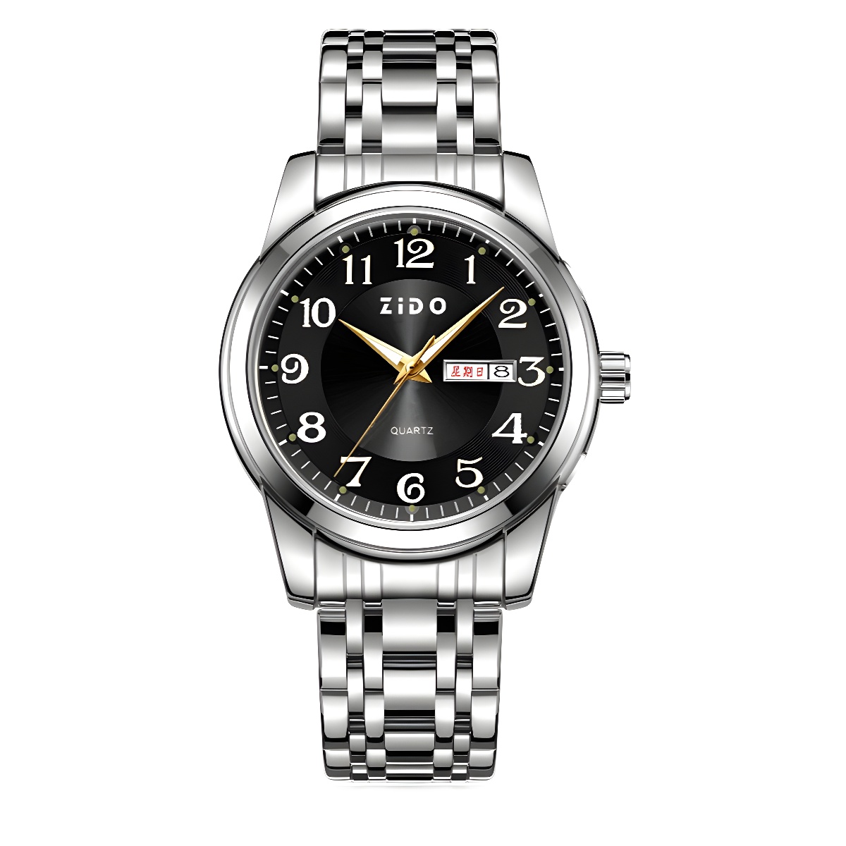 Zido Brand High-End Fashion Business Accessible Luxury Versatile Quartz Luminous Waterproof Men's Watch Elderly Large Numbers