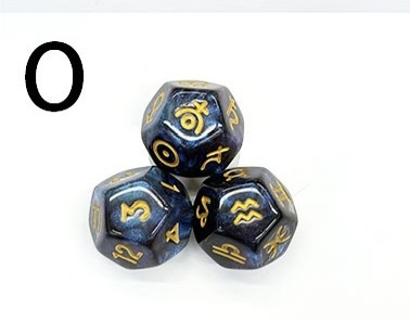 Picture of 12-sided two-color star symbol DICE twelve-sided constellation DICE D12 game Lucky Star throw sieve DICE