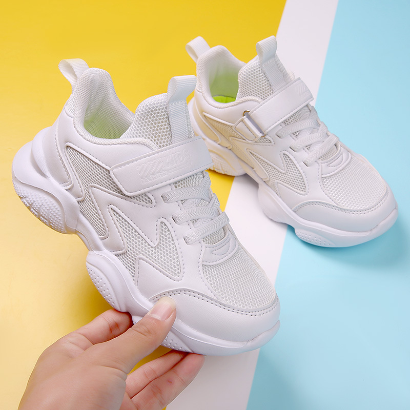Spring and summer net girls small autumn and winter hollow double leather shoes sneaker sports air white casual shoes