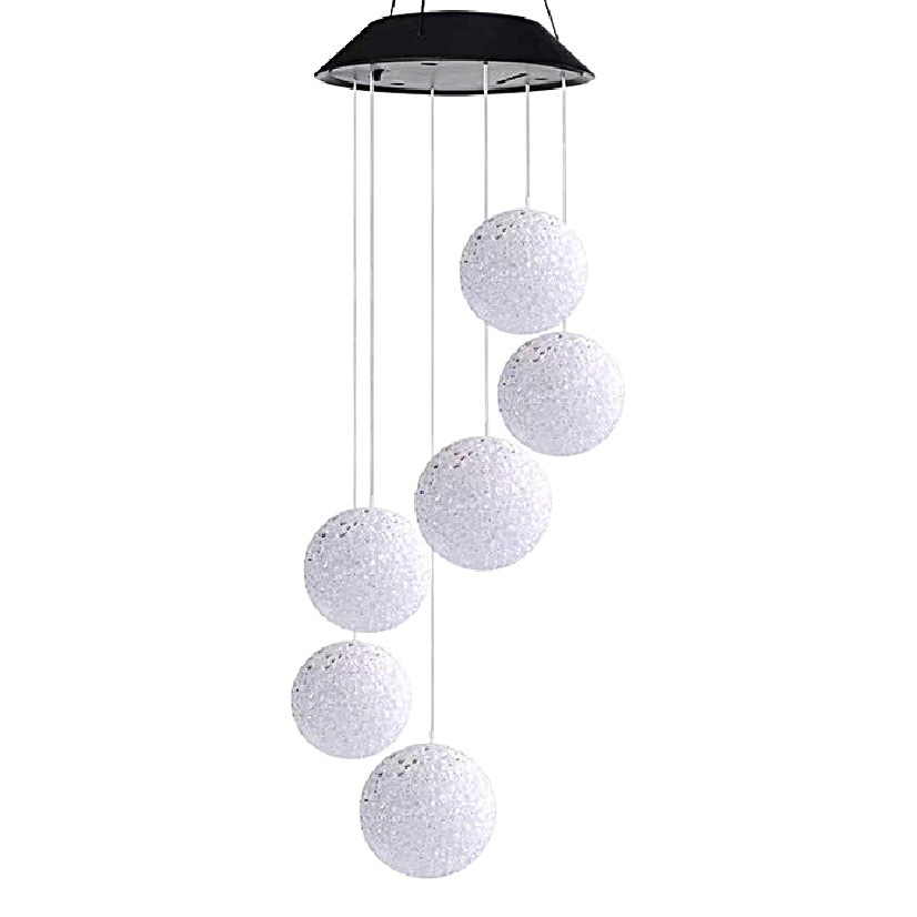 Solar wind bell lamp balcony terrace decorative chandelier outdoor waterproof particle ball and other landscape decorative lights