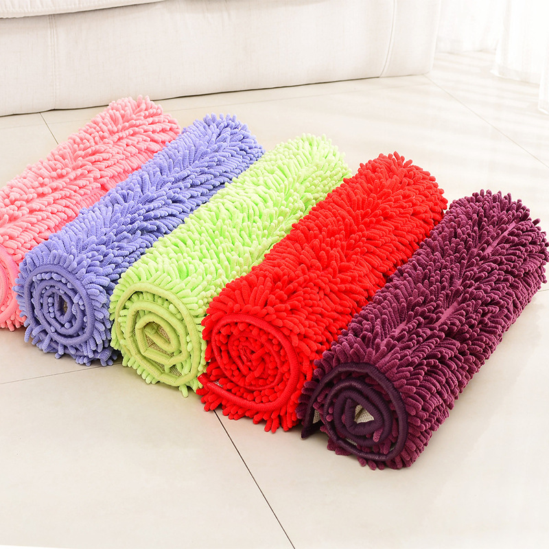 Picture of Floor Mats Wholesale Chenille Long Hair Floor Mats Bedroom Kitchen Living Room Carpet Bathroom Entrance Water-Absorbent Non-Slip Floor Mats