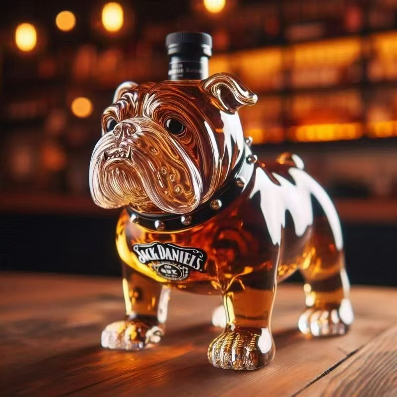 Cross-Border Funny French Bulldog Whiskey Bottle Funny Whiskey Bottle