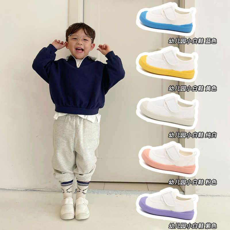Ts Kidsren's Shoes Kindergarten Indoor Shoes 2025 Kidsren's Canvas Shoes Boys and Girls Cloth Shoes Baby Shoes Light and Comfortable