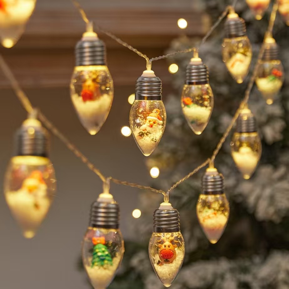 LED Christmas decorative bulb lights, snowman Christmas tree, Santa Claus string lights, holiday atmosphere prop string lights