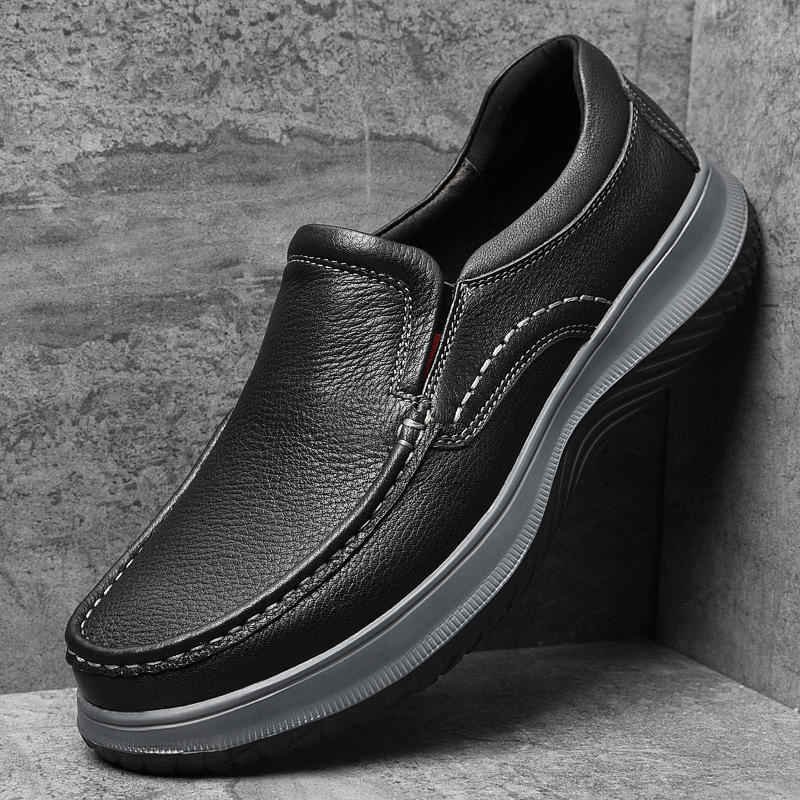 8062 Men's Shoes Casual Leather Shoes Spring Low-top Foot-covered Leather Top-layer Cowhide Slip-on Outdoor Tooling Casual Shoes