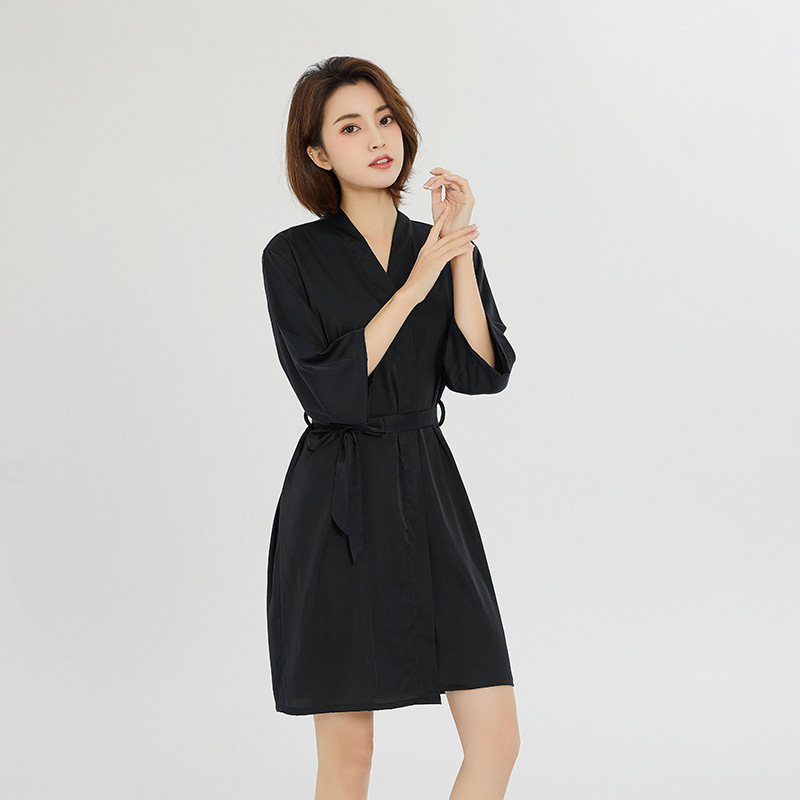 Picture of bride Gown morning Gown Lady nightgown wedding makeup bridesmaid group wedding kimono imitation silk satin bathrobe
