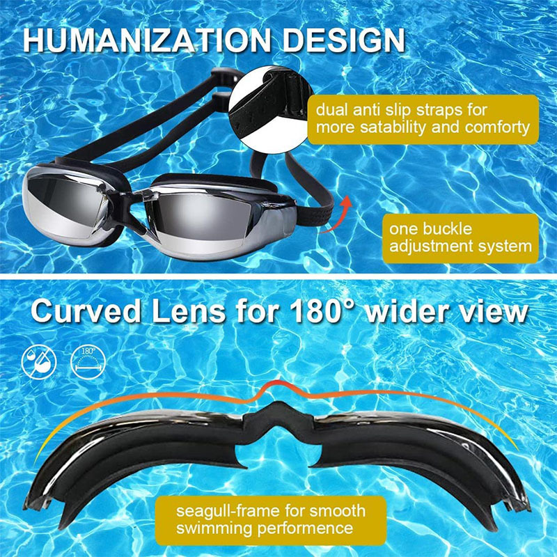 Picture of Cross-border foreign trade popular swimming goggles large frame electroplating myopia swimming glasses plain waterproof anti-fog HD adult swimming goggles