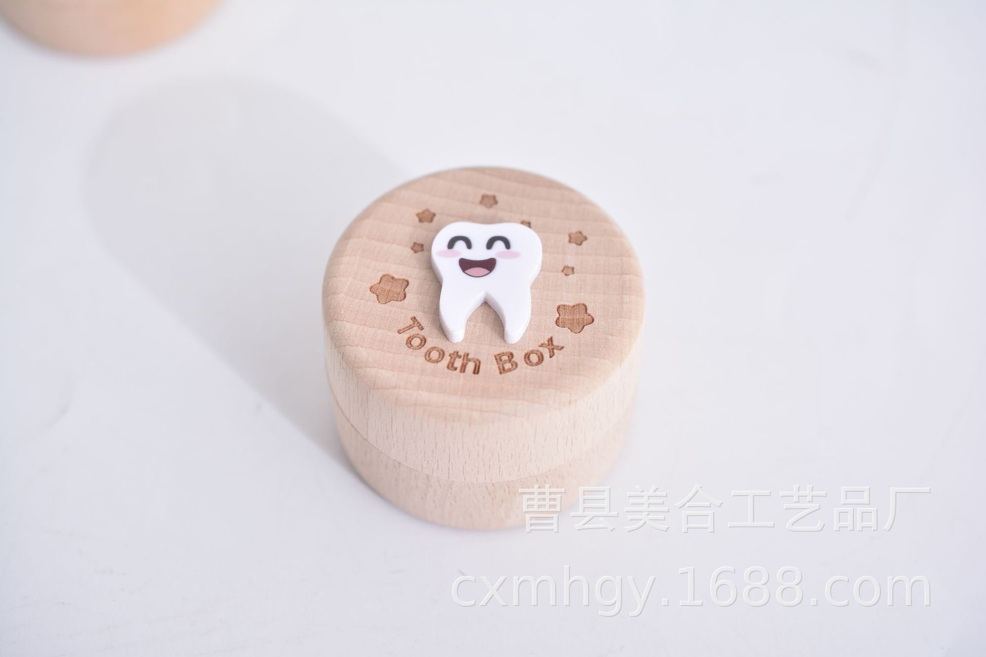 Picture of Cross-Border Wooden Children's Deciduous Tooth Box, Fetal Hair Storage, Tooth Box, Commemorative Collection Box, Tooth Storage Box