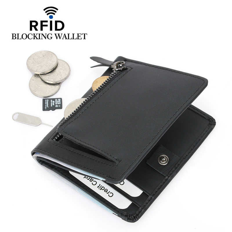 2024 New Amazon Hot Selling Men's Coin Purse Rfid Anti-Theft Casual Bank Card Coin Storage Wallet
