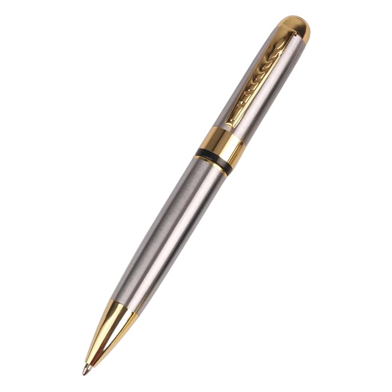 Factory Wholesale Metal Stainless Steel Rotating Ballpoint Pen Creative Advertising Gift Pen Printing Logo Drop Shipping