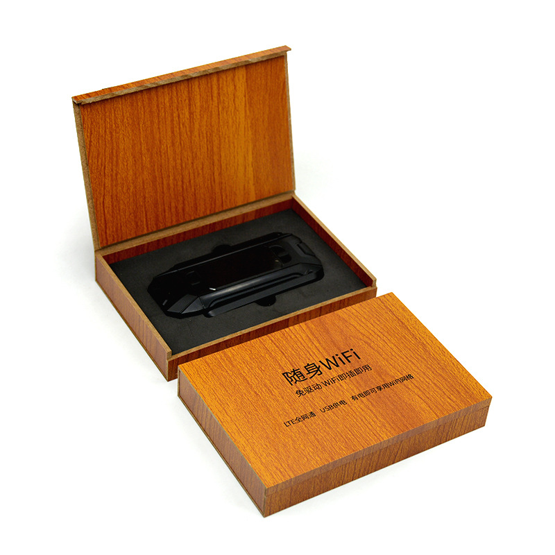 Picture of 2025 New Solid Wood Portable Wifi Packaging Box Thickeneded Shock-Proof Digital Accessories 3C Equipment Storage Box Large Capacity