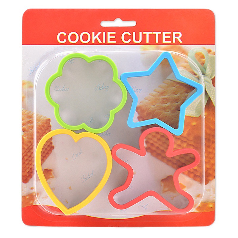 Baking Color 4 Piece Cookie Mold Cartoon Sandwich Cut Moussi Circle Vegetable Cut Cookie Cookie Cake Mold
