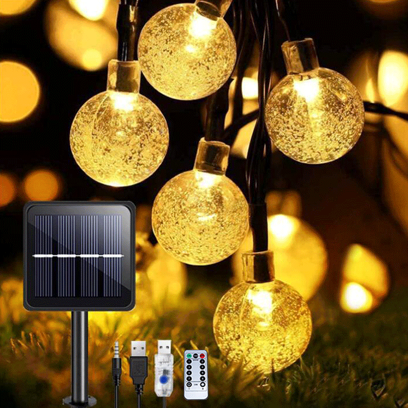 Spot Solar String Lights Christmas Led String Lights USB Decoration Led Lanterns Bubble Beads String Lights Can Be Shipped on Behalf of Others