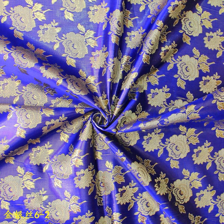Picture of Wholesale Performance Clothing Hanfu Ancient Costume Fabric Gold Five-Color Rose Brocade Jacquard Fabric Gold and Silver Jacquard Fabric
