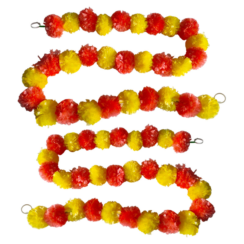 Picture of Marigold garland Indian wedding decoration flower string Mexican Day of the dead plastic decorative flower string