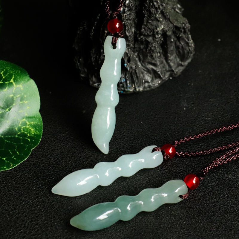 Burma A Jade Brush Pendant Jade Necklace Boys and Girls Students Teacher Gift Pen Cordless
