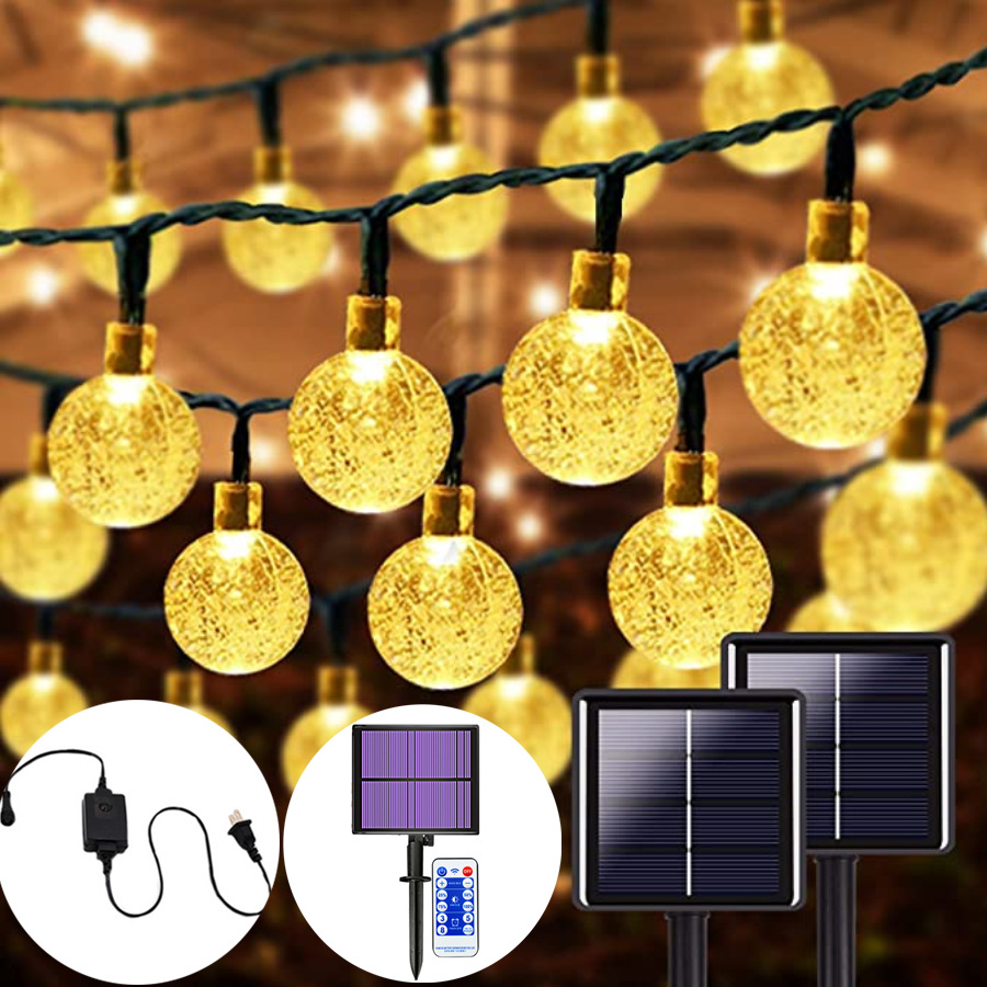 LED solar light string Bubble Ball water drop light string outdoor landscape courtyard holiday decoration Christmas lights string lights