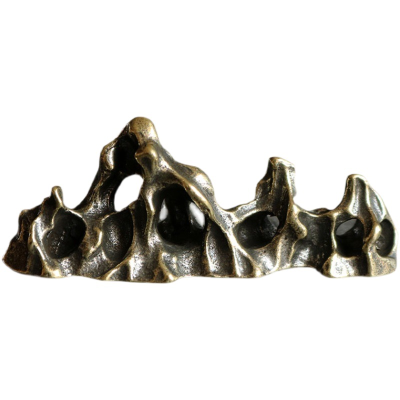Solid pure brass office desktop rockery small ornaments bronze tea pet jewelry crafts gifts handle toys