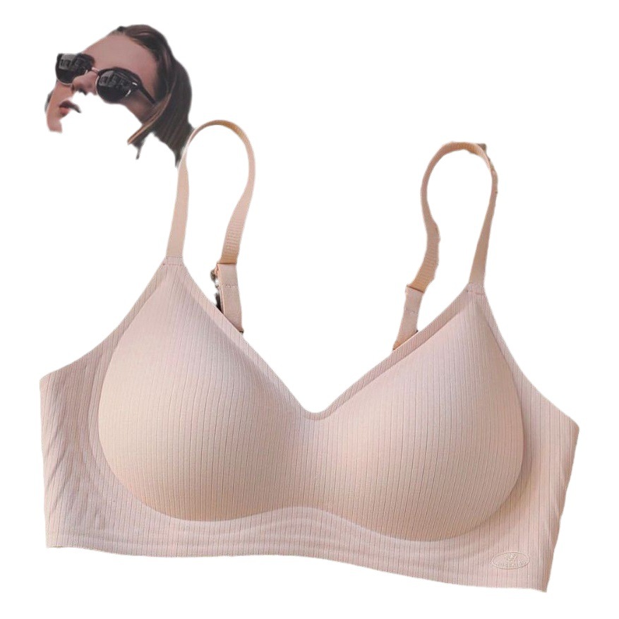 8063 seamless comfortable women's underwear thin fixed Cup breathable bra big chest small push up upper support soft support