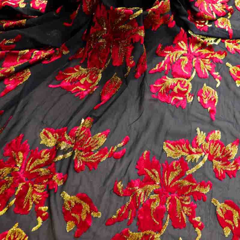 Picture of Factory Wholesale Woven Velvet Jacquard Brocade Velvet Fabric Haute Couture Dress Dress Cheongsam