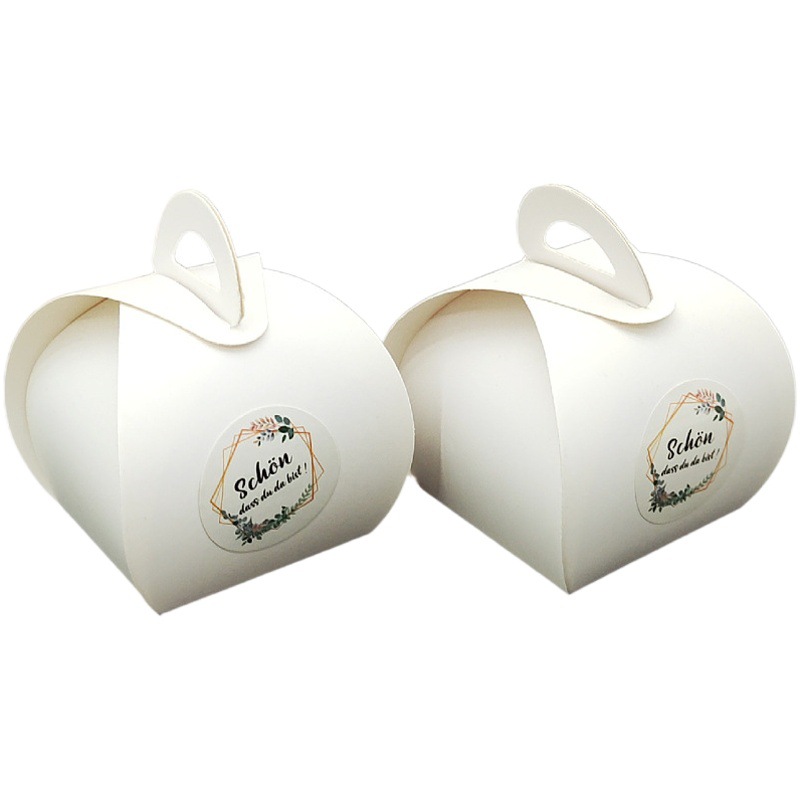 48 Pack European-style creative simple white bread candy box hand box Mori distribution sticker